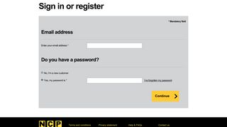 NCP | Sign In or Register