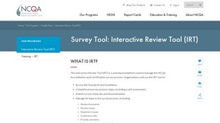 Interactive Review Tool (IRT) - NCQA