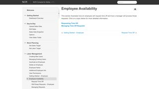 Employee Availability - NCR Console for Aloha - 1 - Manula