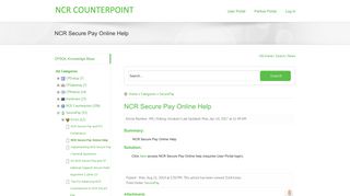 NCR Secure Pay Online Help - NCR Counterpoint Knowledge Base