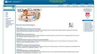 New NCRU Home Page using NCR Intranet Templates