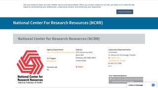 National Center for Research Resources (NCRR) | Federal Labs