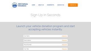 Sign Up - NCS Vehicle Donations