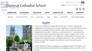 National Cathedral School | Apply