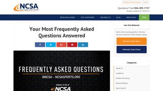 Your Most Frequently Asked Questions Answered - NCSA Athletic ...