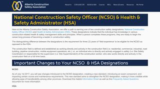 National Construction Safety Officer (NCSO) & Health & Safety ... - ACSA