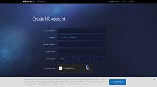 Create NC Account | NCSOFT