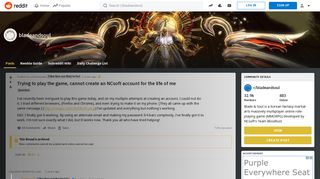 Trying to play the game, cannot create an NCsoft account for the ...