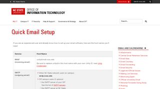 Quick Email Setup – Office of Information Technology - OIT - NC State ...