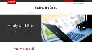 Apply and Enroll | Engineering Online | NC State University