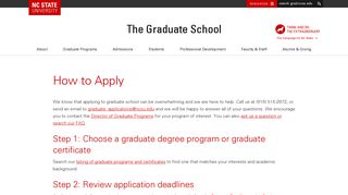 How to Apply | The Graduate School | NC State University