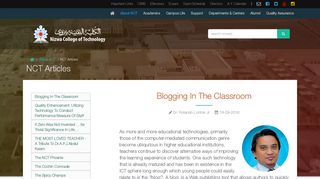 Blogging In The Classroom - Nizwa College of Technology