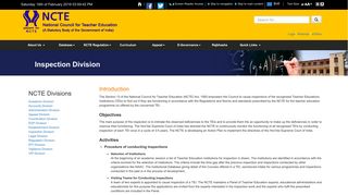 Inspection Divison | NCTE : National Council For Teacher Education
