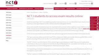NCTJ students to access exam results online