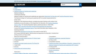 National College for Teaching and Leadership - GOV.UK