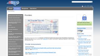 Providers - NCTracks
