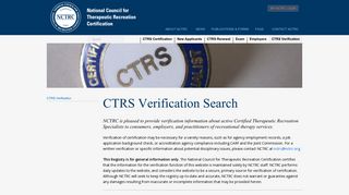 CTRS Verification Search | NCTRC