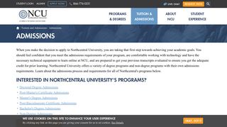 Admissions | Northcentral University