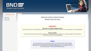 Bank of North Dakota Student Loan Services