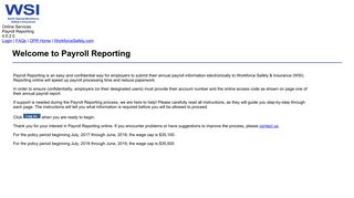 Welcome to Online Payroll Reporting - Workforce Safety & Insurance