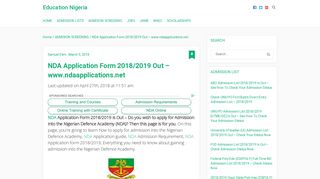 NDA Application Form 2018/2019 Out - www.ndaapplications.net ...