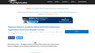 NDA 2019/2020 Admission Application Form (71st Regular Course)