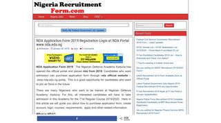 NDA Application Form 2019 71st Registration Login at Portal www ...