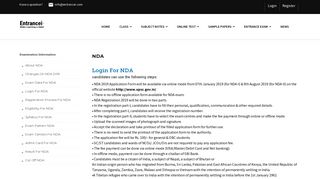 Login For NDA 2019 | NDA 2019 | Login For NDA-2019 - EntranceI