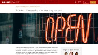 NDA 101: What Is a Non-Disclosure Agreement? - Rocket Lawyer