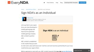 Sign NDA's as an Individual - EveryNDA