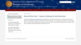 National Data Center - Chapter 13 Bankruptcy Case Information ...