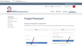 Forgot Password | North Dakota Center for Distance Education