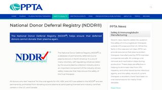 National Donor Deferral Registry - Plasma Protein Therapeutics ...