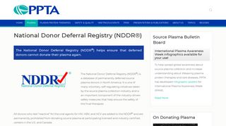 National Donor Deferral Registry (NDDR®) - Plasma Protein ...