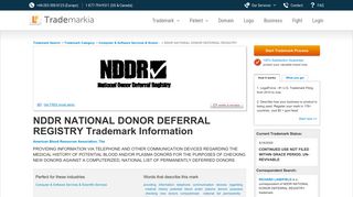 NDDR NATIONAL DONOR DEFERRAL REGISTRY Trademark of ...