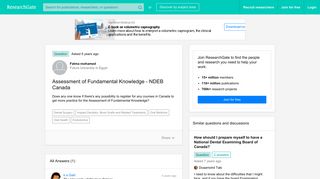 Assessment of Fundamental Knowledge - NDEB Canada