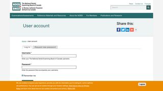 User account | The National Dental Examining Board of Canada - NDEB