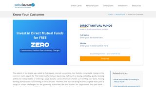 All About Mutual Funds KYC - KYC Full Form, Status | Paisabazaar