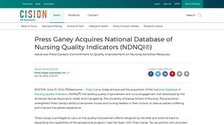 Press Ganey Acquires National Database of Nursing Quality Indicators ...