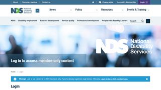 Login - National Disability Services