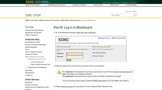 Log in to Blackboard | One Stop | NDSU