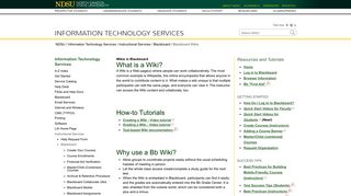 Blackboard Wikis | Information Technology Services | NDSU