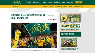 Bison Football Program Adds 25 on Early Signing Day - NDSU Athletics