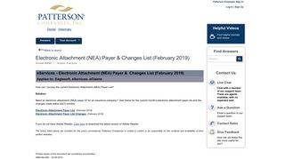 Electronic Attachment (NEA) Payer & Changes List (January 2019)