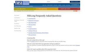 NEA - NEA.org Frequently Asked Questions