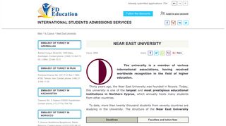 Near East University - Application Form 219 | FD Education