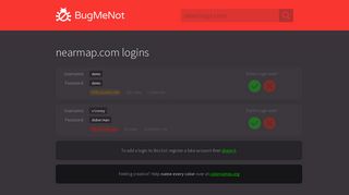 nearmap.com logins - BugMeNot