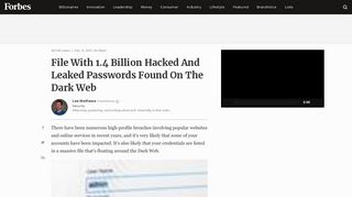 File With 1.4 Billion Hacked And Leaked Passwords Found On The ...