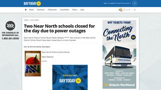 Two Near North schools closed for the day due to power outages ...