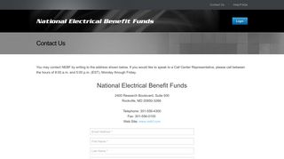 Contact Us - National Electrical Benefit Funds - NEBF